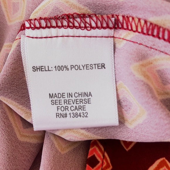 MODCLOTH sleeveless v- neck collared top, geometric print, size XL. - Picture 9 of 10